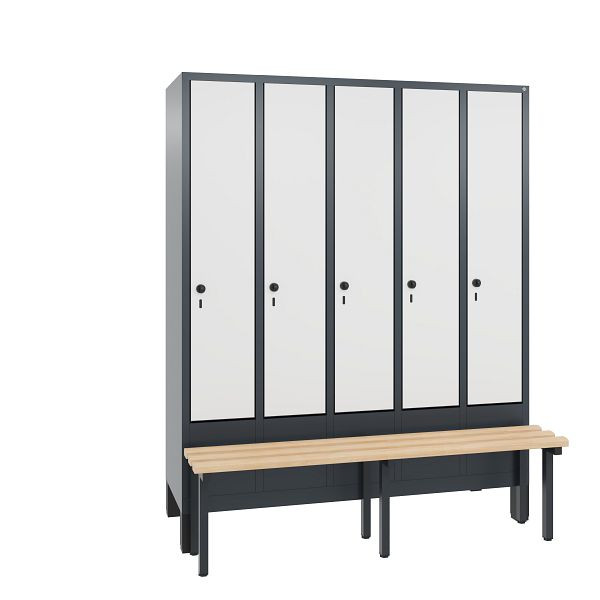 C+P Spind Evolo, 5 Abteile, H1850xB1480xT815 mm, Anthrazit/HPL Weiß, 48030-50 S10366