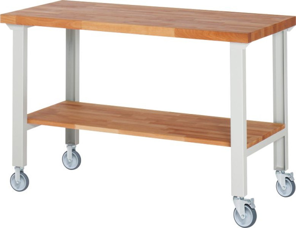 RAU Fahrbare Werkbank 7000-7, 1500x700x1000mm, je 2 Bockrollen und Lenkrollen, 05-7000-7-157B4S22.12