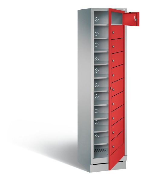 C+P Wäsche-Ausgabeschrank Evolo, H1800xB420xT500mm, Farbe: Weißaluminium / feuerrot, 48160-110 S10057