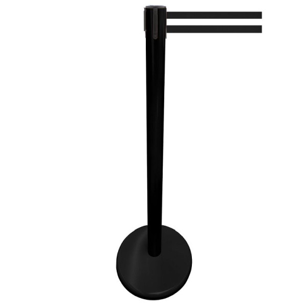 Stein HGS Personenleitsystem -P-LINE Future-, Metall/ schwarz, schwarz/weiß/schwarz waagerecht (gestreift), mit Gurtendstück (Standard), 12796-0402