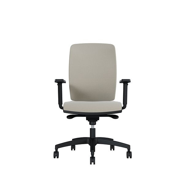 Bisley Bürodrehstuhl Cometa, Gepolsterte Rückenlehne, Höhenverstellbare Armlehnen, Kunststofffußkreuz, TN9811 chalk, COMEGKLTN9811