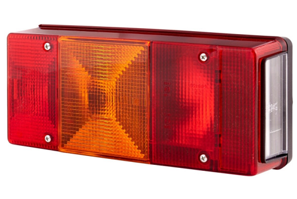 HELLA Heckleuchte, Glühlampe, 12V, Anbau, Lichtscheibenfarbe: rot/gelb, Stecker: Flachstecker, links, 2VB 007 547-171