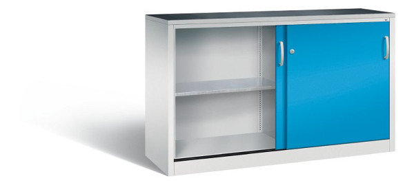 C+P Schiebetürenschrank Acurado, H1000xB1600xT500mm, Farbe: Lichtgrau / Lichtblau, Bügelgriff, 2156-09 S10051