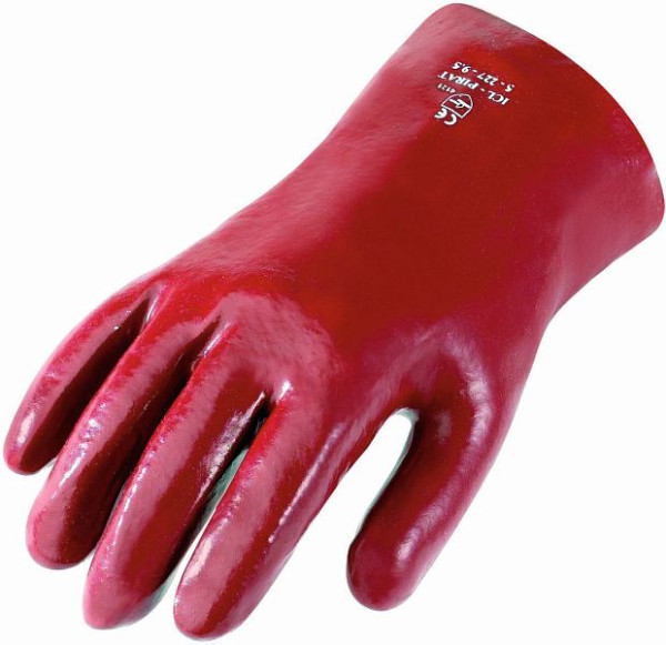 ASATEX PVC-Handschuhe, Kat. III, 27 cm lang, vollbeschichtet, chemikalienbeständig, Farbe: rot, VE: 120 Paar Größe: 10, PK-P-10