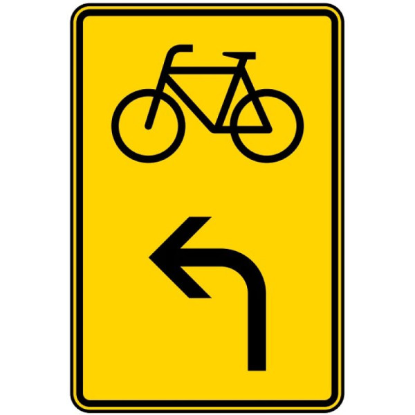 Stein HGS Vorwegweiser für Radverkehr linksweisend Nr. 442-13, 630x420mm /RA1/Alform, 442-13-112
