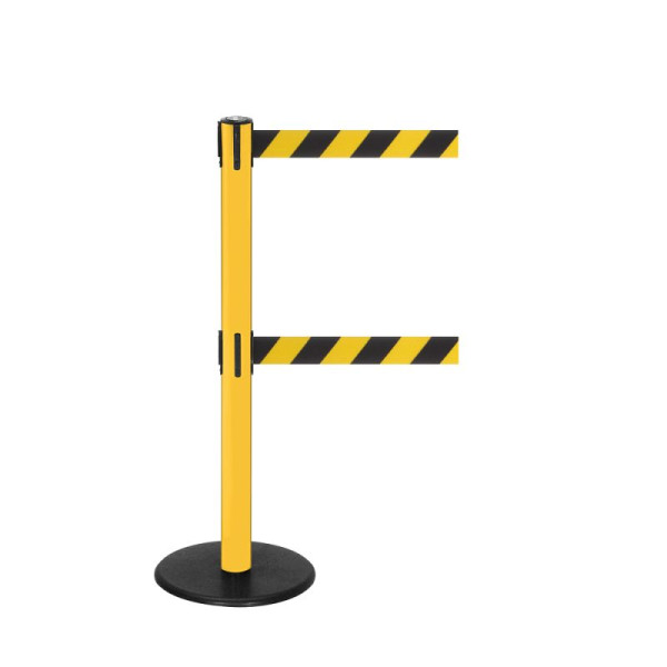 Stein HGS Personenleitsystem -P-Line Duo Safety-, gelb, schwarz/gelb diagonal (schraffiert), mit Gurtendstück (Standard), Gurtlänge: 2,3 m, 15175-0202