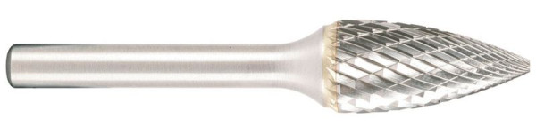 Projahn Hartmetallfräser Form G Spitzbogen d1 16.0 mm, Schaft-Durchmesser 6.0 mm Kreuzverzahnung, 700766160