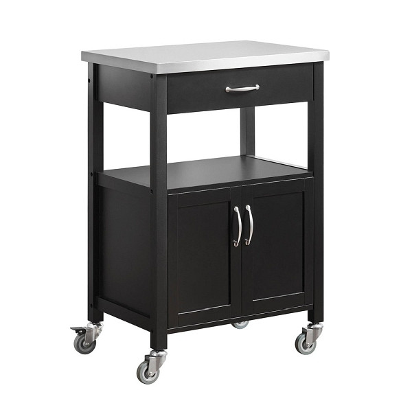 SoBuy Küchenwagen mit einer Schublade Schwarz 60x45x92 cm, Funktional, FKW22-SCH