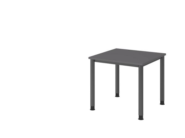 Hammerbacher Schreibtisch 4 Fuß rund 80x80cm Graphit/Graphit, Rechteckform, VHS08/G/G