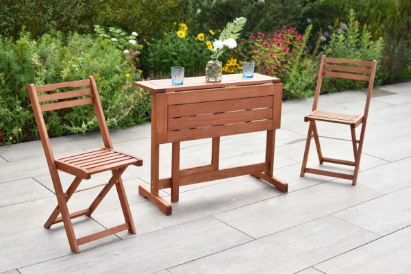 Merxx Porto Set 3-teilig, 2 Porto Klappstühle, 1 Klappentisch, 90x60 cm, FSC Eukalyptusholz, 50090-011