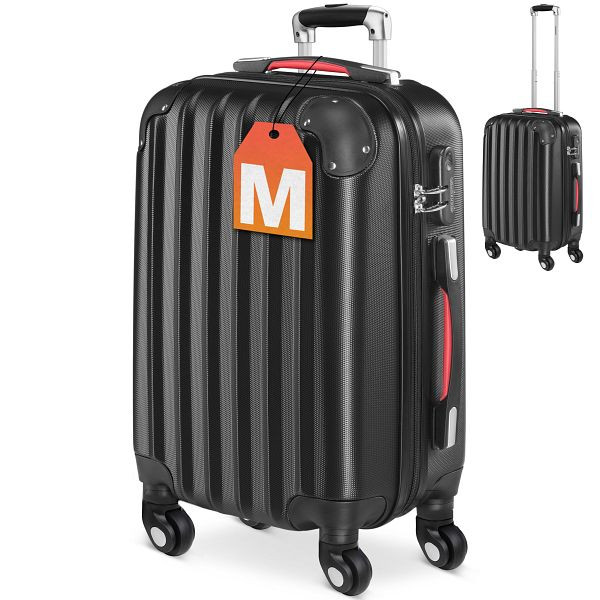 monzana Hartschalenkoffer Rollen 360º Handgepäck Schwarz ABS, 103076