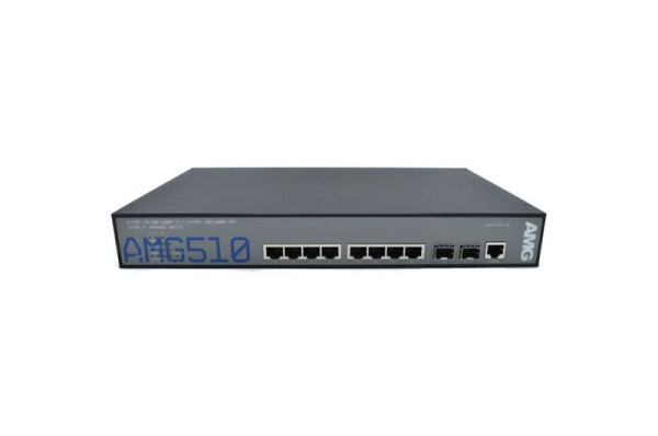AMG Systems Managed Switch, 8 x GBT RJ45, 2 x 100/1000FX SFP Slots, AMG510-8G-2S
