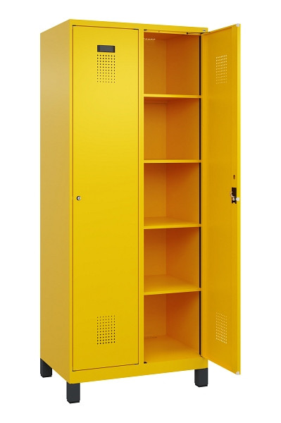 C+P Wäsche-Spind Evolo PLUS, mit Füßen, 2 Abteile, 1950x800x500mm, 1023/1023, Verschluss Zylinderschloss, Ablageböden 8, 049010-22B S10049