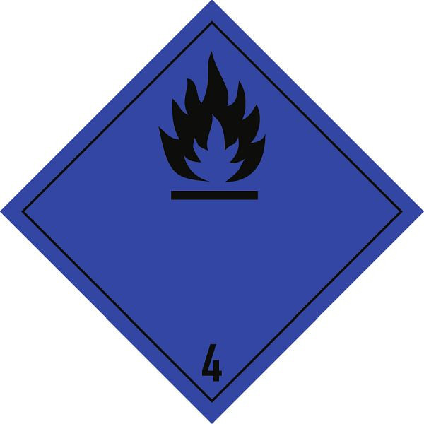 Moedel Gefahrzettel Klasse 4.3, Folie, 100x100 mm, VE: 1000 Stück/Rolle, 66035
