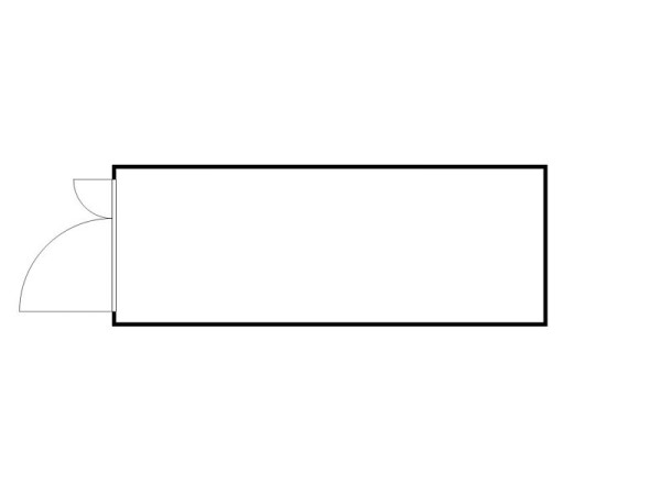 FLADAFI Materialcontainer IC Pro 1600, isoliert, Holzfußboden, Doppelflügeltür (asymmetrisch) auf der 2 m Seite, F2221600203