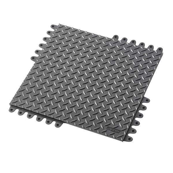Notrax De-Flex Arbeitsplatzmatten Ergonomie Anti- Ermüdung Trockene Bereiche Stecksysteme 570, Schwarz, 45cm x 45cm, VE: 8 Stück, 570B1818BL