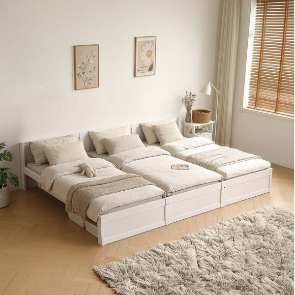 HOME DELUXE Familienbett DILAR inkl. Matratze Weiß - 270 x 200 cm, 75264