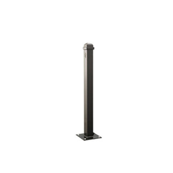 Stein HGS Stilpfosten aus Stahl, 70 x 70mm, Flachkopf, zum Aufdübeln (Bodenplatte 100x200mm), umlegbar, mit PZ/Schließung oben, 13734-5co