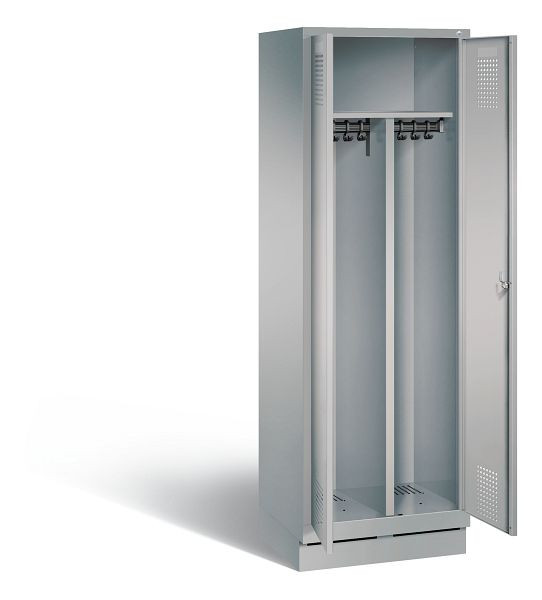 C+P Schwarz-Weiss-Spind Evolo, H1800xB610xT500mm, Farbe: Weißaluminium, 48022-20 S10000