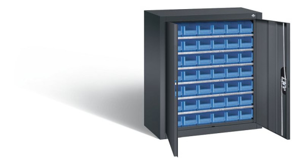 C+P Magazinschrank Serie 13, H830xB700xT300mm, Farbe: Schwarzgrau, Muldengriff, 134013-21 S10048