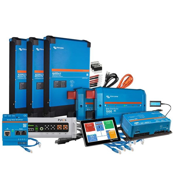 Offgridtec Backup-Kit 5,12kWh Pytes V5a Akku - Victron MultiPlus II 48/3000 Wechselrichter 3-Phasig mit Stromzähler, 4-01-019530-001