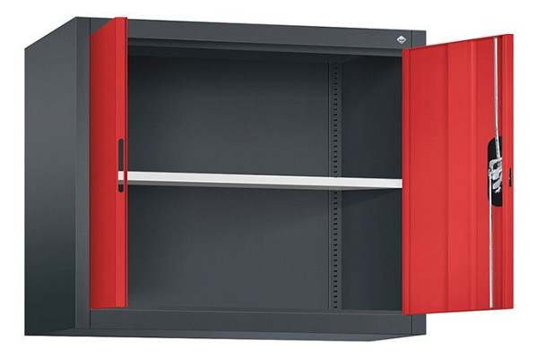 C+P Aufsatzschrank Acurado, H790xB930xT400mm, Farbe: Schwarzgrau / feuerrot, Muldengriff, 9265-000 S10199