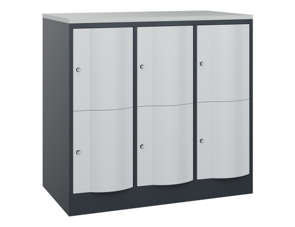 C+P XL-Schließfachschrank Resisto, H1077xB1148xT640mm, 7016/7035, 8472-373 S10131