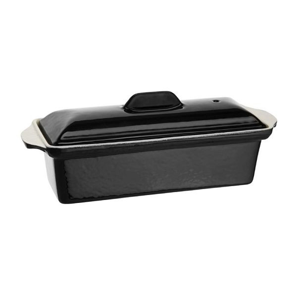 Vogue Terrinenform Gusseisen schwarz 1,3L, gleichmäßige Wärmeverteilung, U559
