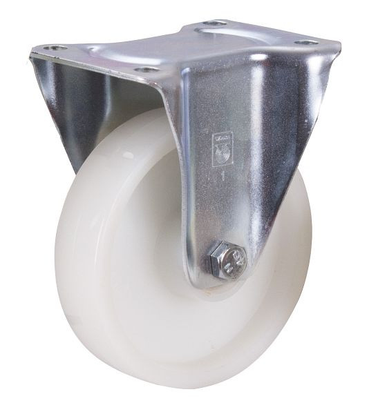 VARIOfit Bockrolle Polyamid, 150 x 40 mm, weiß, mit Präzisions-Rillenkugellager, bpp-150.000