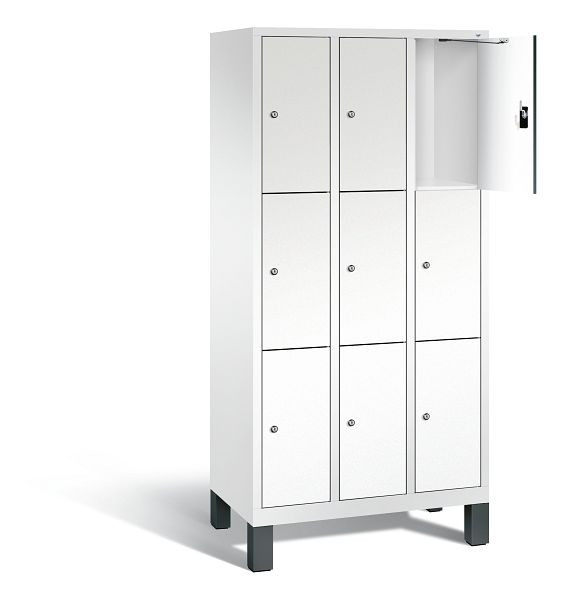 C+P Schließfachschrank Evolo, H1850xB900xT500mm, Farbe: Verkehrsweiß / Dekor Weiß, 48010-303 S10185