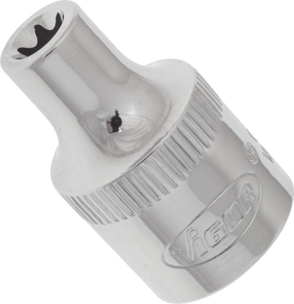 VIGOR TORX Steckschlüsseleinsatz, Vierkant hohl 10 mm (3/8 Zoll), Außen TORX Profil, E6, V2726