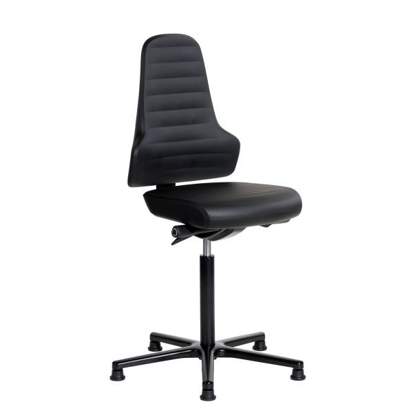 SOFAME Arbeitsstuhl ERGOLINE mit Gleiter, Sitzhöhe 46-60 cm, Aluminium-Fußkreuz, W050090006