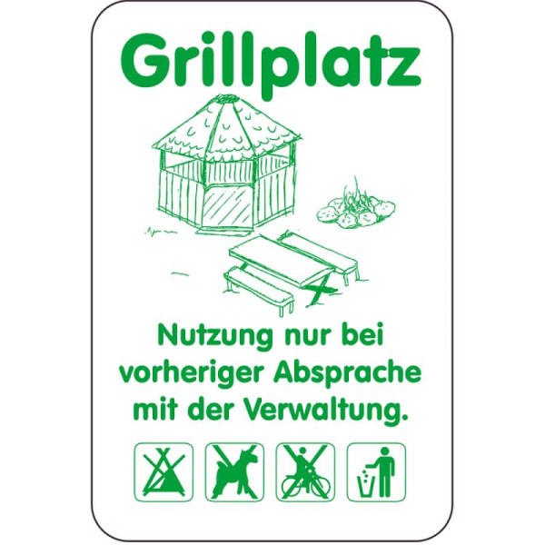 Stein HGS Sonderschild, Grillplatz, Nutzung nur bei vorheriger Absprache m. d. Verwaltung, 14993