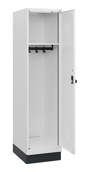 C+P Spind Evolo PLUS, Sockel, 1 Abteil, 1630x400x500mm, 9016/9016, Drehriegel, 0490205-12 S10023