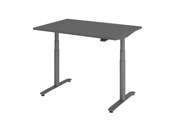 Hammerbacher Sitz-Steh-Schreibtisch elektrisch 120x80cm Graphit, VXDLR12/G/G