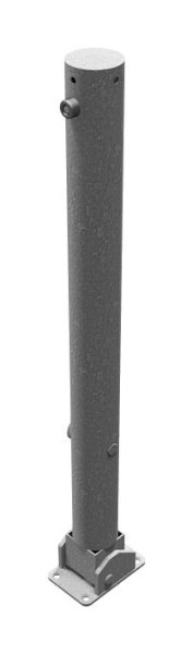 Schake Absperrpfosten Stahlrohr Ø 76 x 2,6 mm umlegbar, mit Dreikantverschluss, für Dübel Befestigung mit Bodenplatte, 476FU