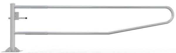 Schake Gatterschranke drehbar 3,50m mit Profilzylinder, Drehpfosten: Ø 102mm, Schrankenarm: Ø 60mm, zum Aufdübeln, feuerverzinkt, 413_351ZP