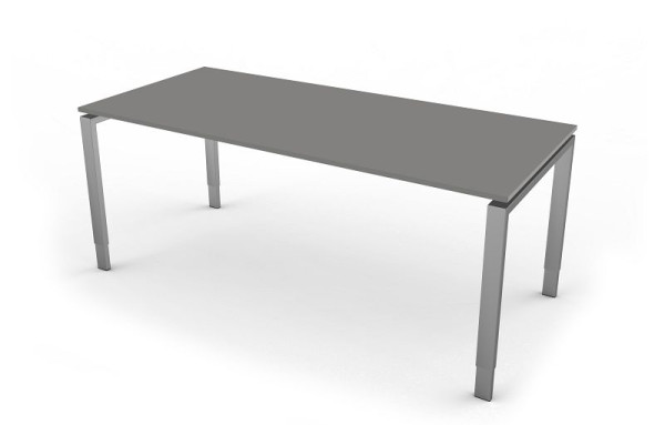 Kerkmann Schreibtisch mit 4 Bein-Gestell, Form 5, B 1800 x T 800 x H 680-820 mm, Grafit, 11415212
