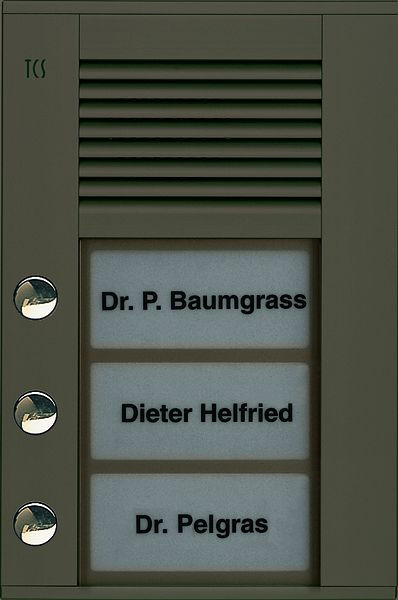 TCS Audio Außenstation Serie PDS 3 Klingeltasten (linksbündig), AP bronze, PDS03-EB/04