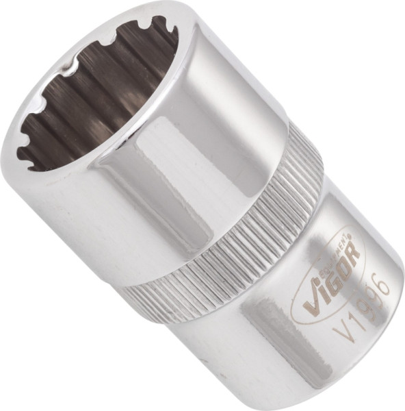 VIGOR Multiprofil Steckschlüsseleinsatz, Vierkant hohl 12,5 mm (1/2 Zoll), Multiprofil, 18 mm, VE: 10 Stück, V1996