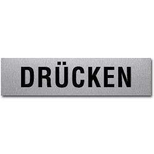 Moedel Piktogramm Drücken, Edelstahl, selbstklebend, 160x40 mm, 57343