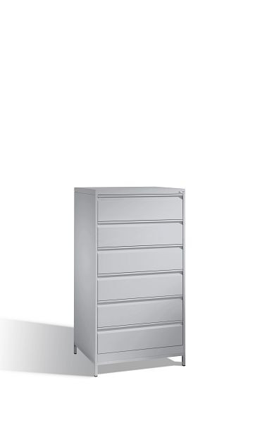 C+P Karteischrank Acurado, H1357xB787xT590mm, Farbe: Weißaluminium, Griffleiste, mit Gestell, 12936-323 S10068