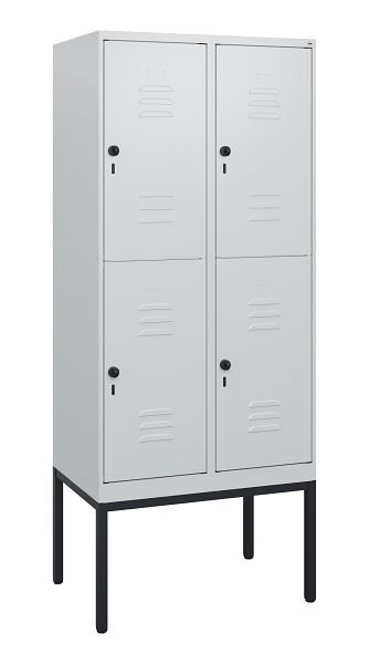 C+P Doppelstöckiger Spind Classic PLUS, Gestell, 2 Abteile, 1950x800x500mm, 7035/7035, Drehriegel, 0803305-22 S10009