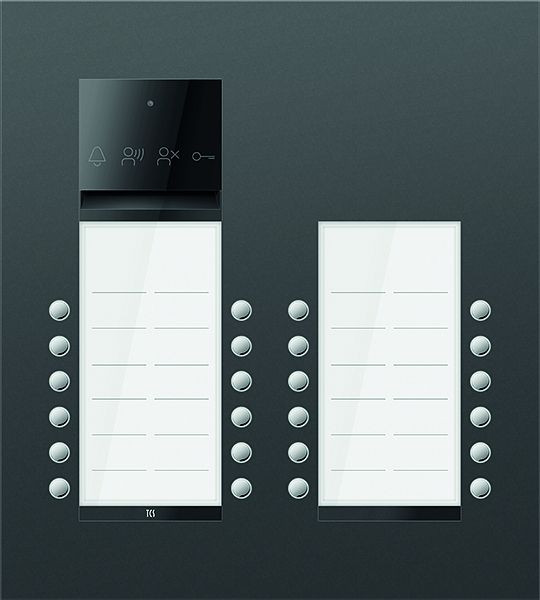 TCS Türkontrollsystem PES PRO Audio Außenstation 24T 4 Spalten UP RAL7016 anthrazitgrau, ASU600424-0017