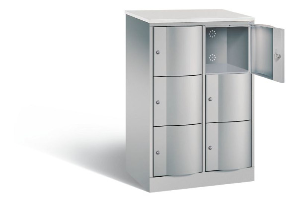 C+P Schließfachschrank Resisto, H1255xB772xT540mm, Farbe: Weißaluminium, 8573-272 S10471