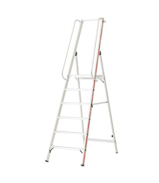 HYMER Plattformleiter mit langem Handlauf, 6 Sprossen/Stufen, 807806