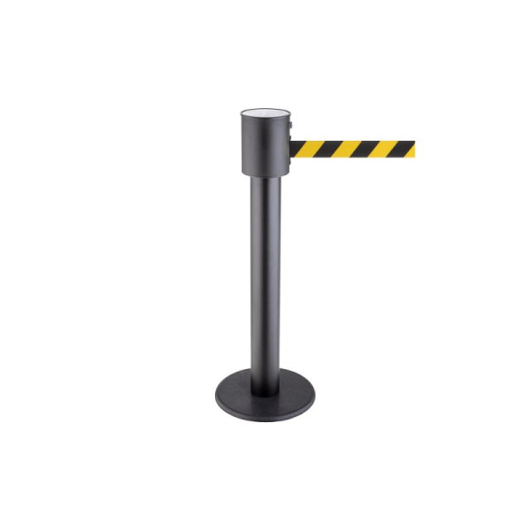 Stein HGS Personenleitsystem 'P-Line 200' aus Metall, schwarz, Gurtlänge 20 m, schwarz/gelb, 65853.0005