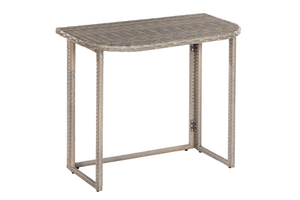 Merxx Klappentisch, 90 x 50 x 75 cm, abklappbar, graubeige, Stahlgestell mit Kunststoffgeflecht, 28821-258