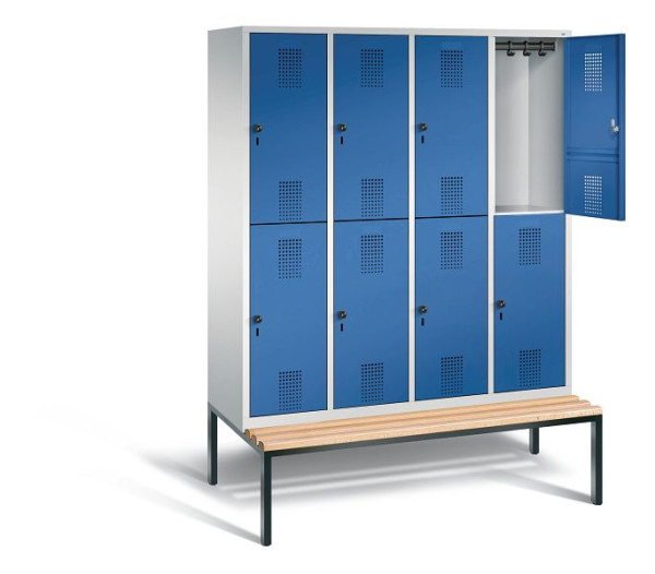 C+P Spind doppelstöckig Evolo, H2090xB1590xT810mm, Farbe: Lichtgrau / Enzianblau, 48350-42 S10004