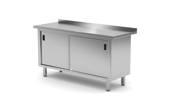 Hendi Arbeitstischschrank mit Schiebetüren, verschweißt, 1600 x 600 x 850 mm, 811689